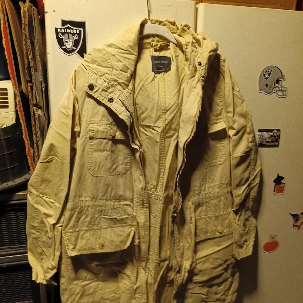 Love Tree Men's Cream Military Field Jacket